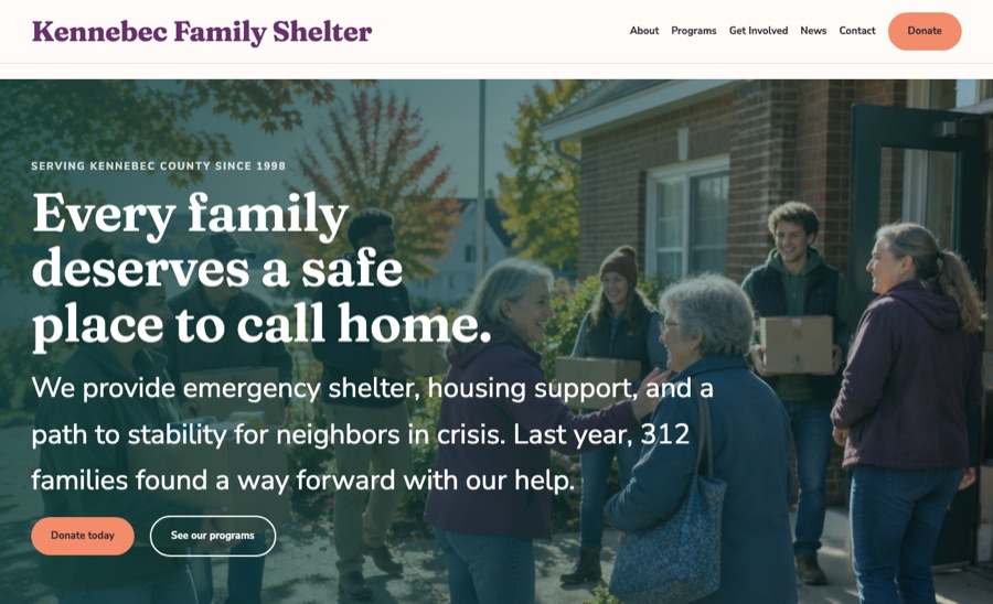 The demo homepage in the Berry color scheme