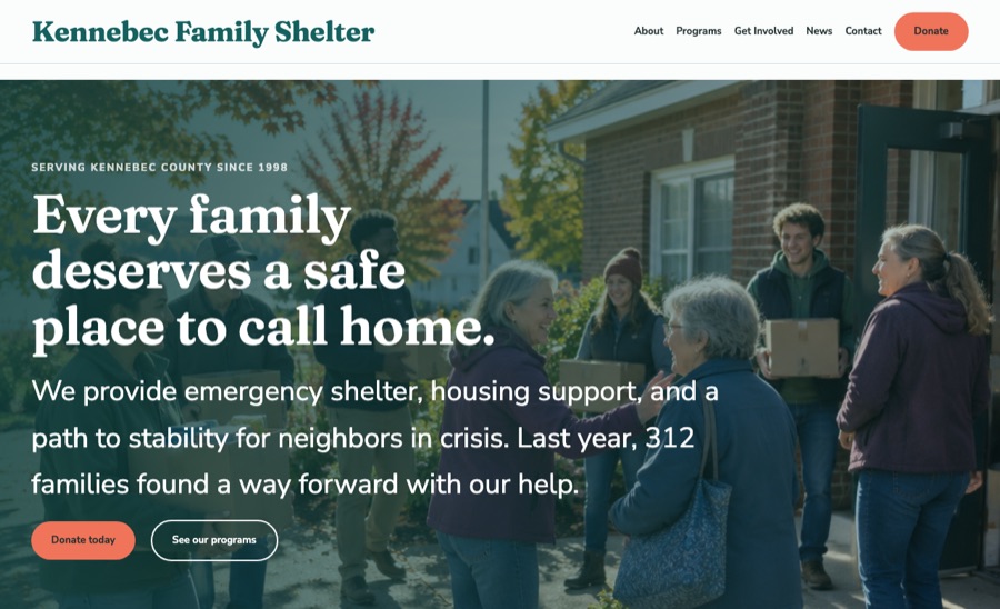 The demo homepage in the Lagoon color scheme