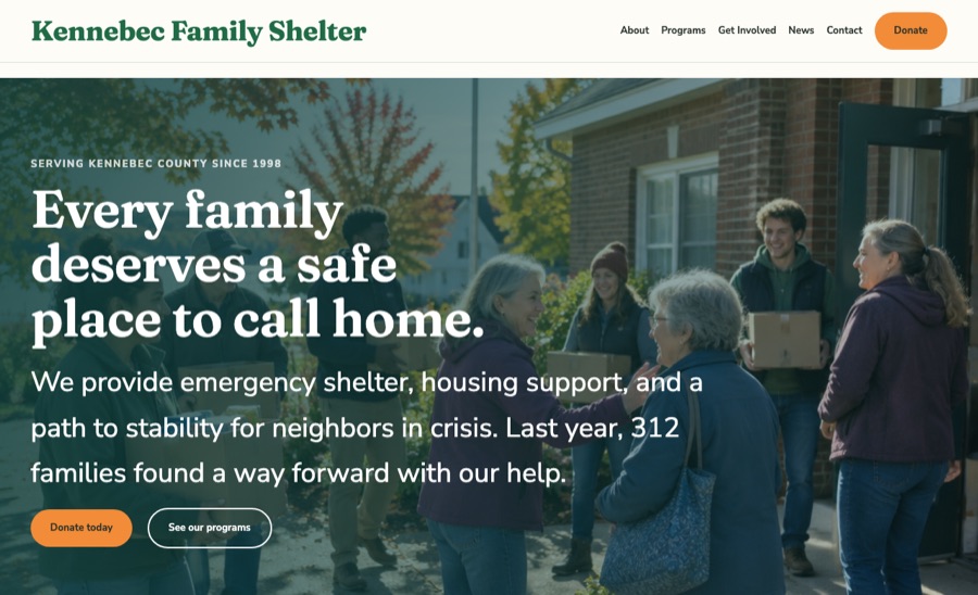 The demo homepage in the Orchard color scheme