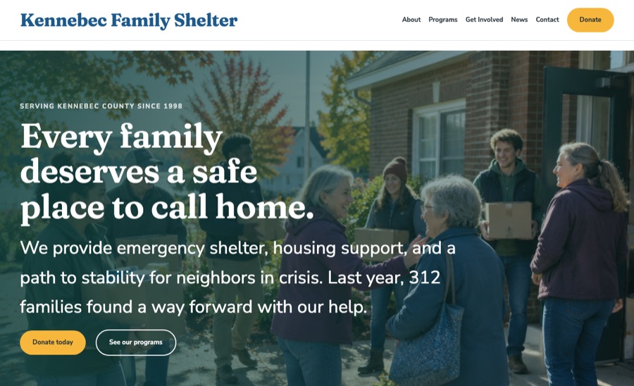 The demo homepage in the Sky color scheme
